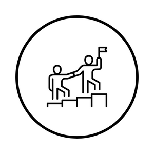 Mission icon with a target symbol inside a circle.
