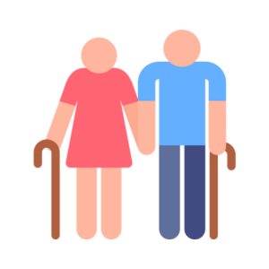 retired couple vector